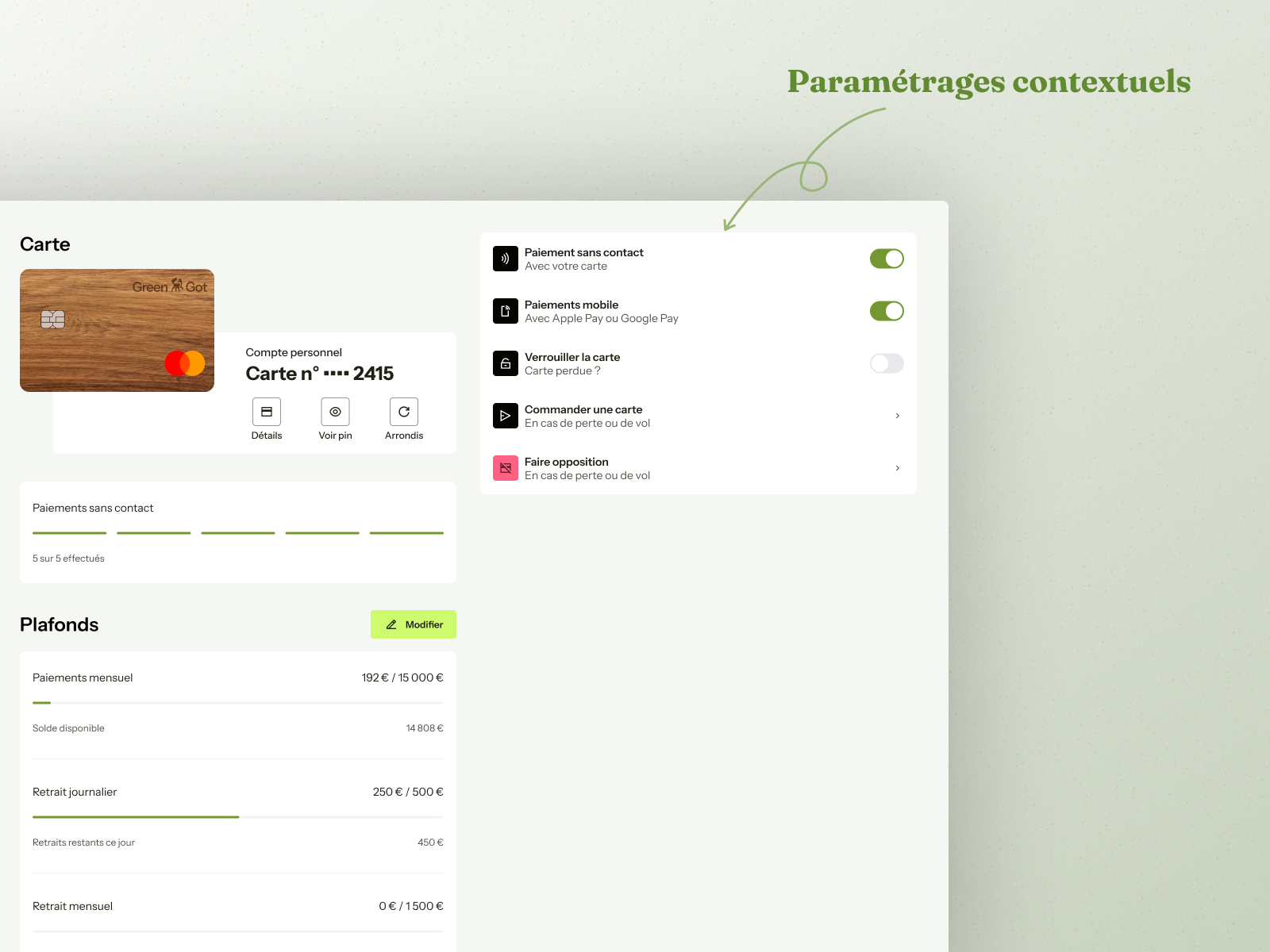 Paramétrages contextuels